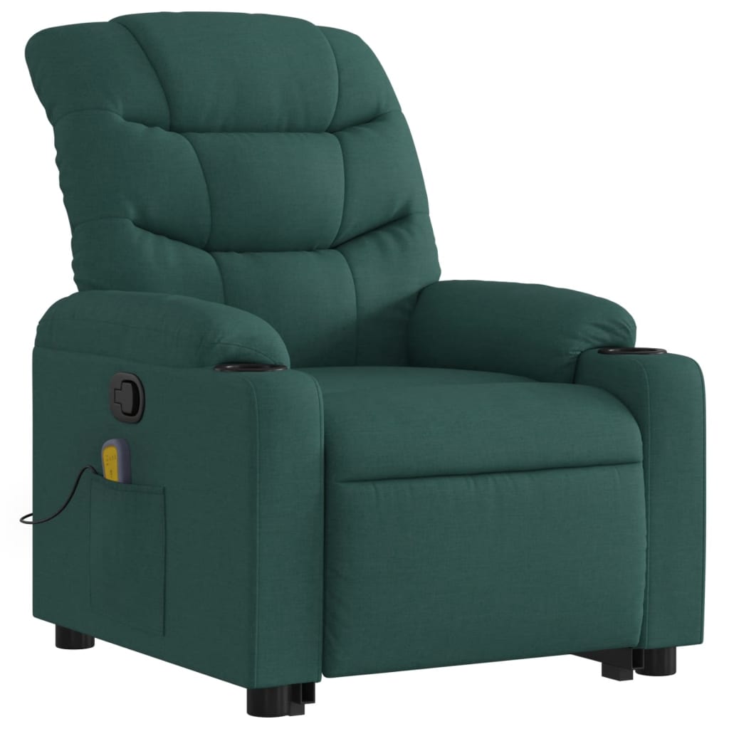 Fauteuil inclinable de massage Vert foncé Tissu - XIOS