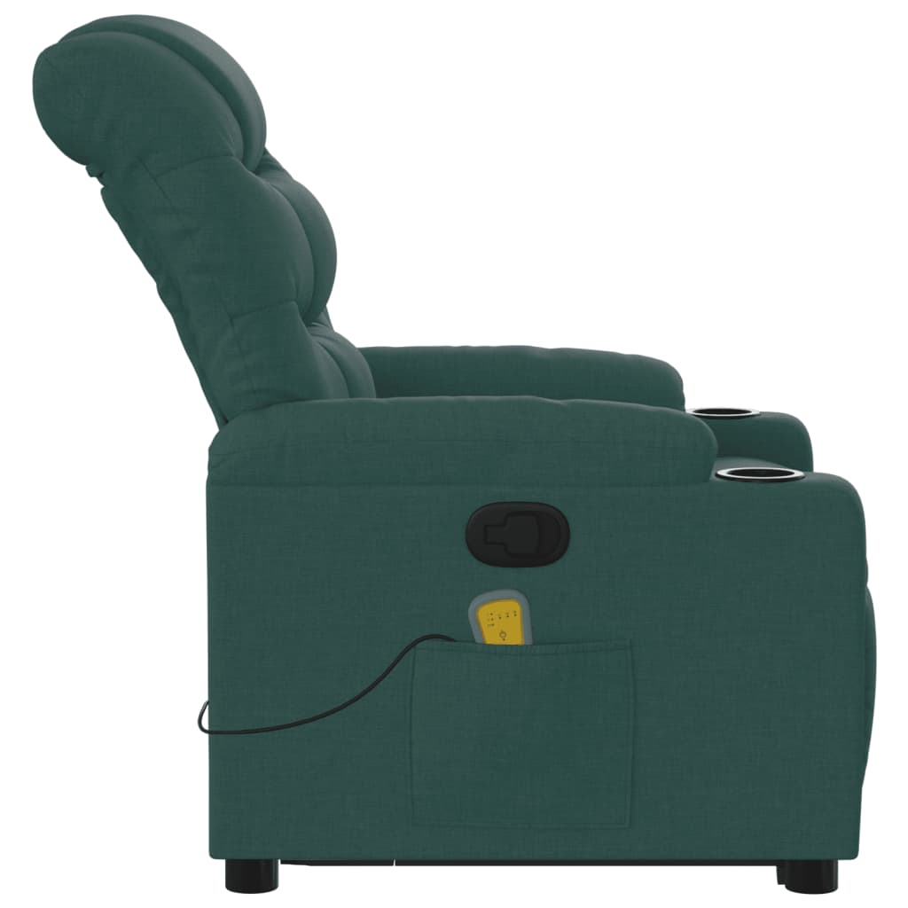 Fauteuil inclinable de massage Vert foncé Tissu - XIOS
