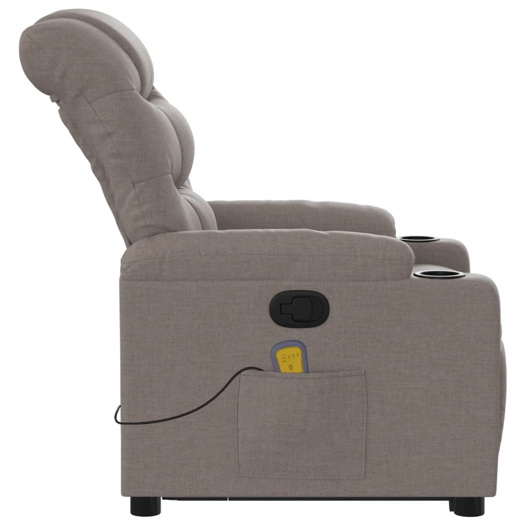Fauteuil inclinable de massage Taupe Tissu - XIOS