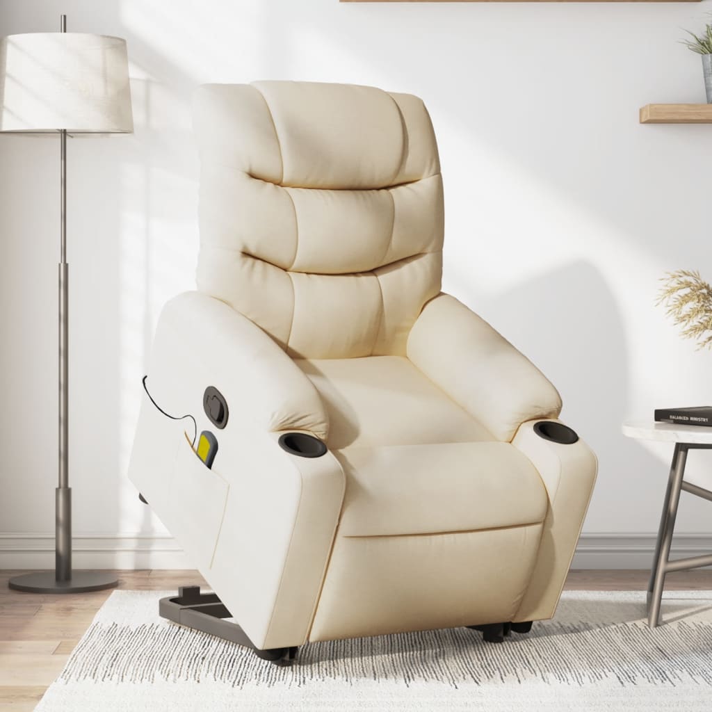 Fauteuil inclinable de massage Crème Tissu - XIOS