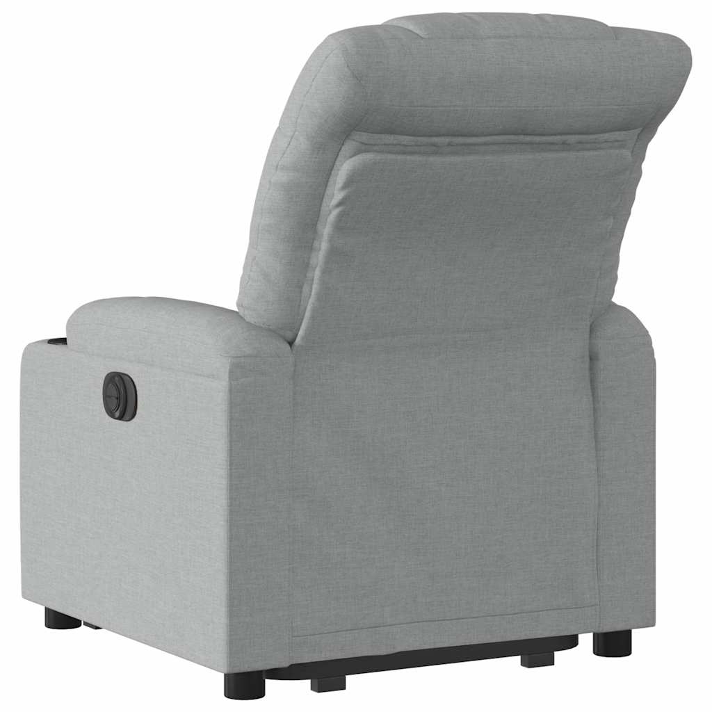 Fauteuil inclinable électrique gris clair tissu - XIOS