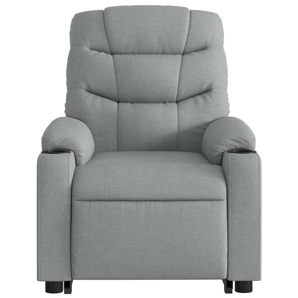 Fauteuil inclinable électrique gris clair tissu - XIOS