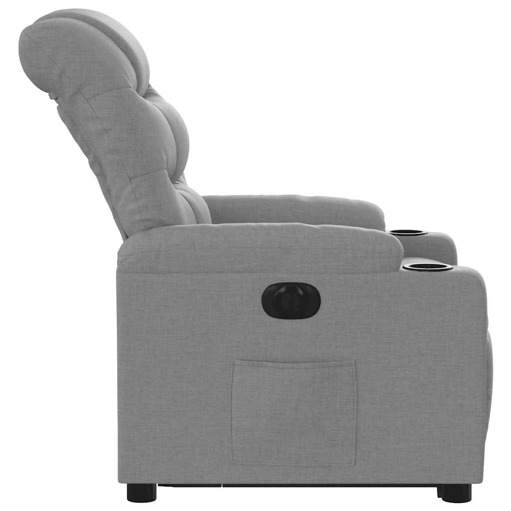 Fauteuil inclinable électrique gris clair tissu