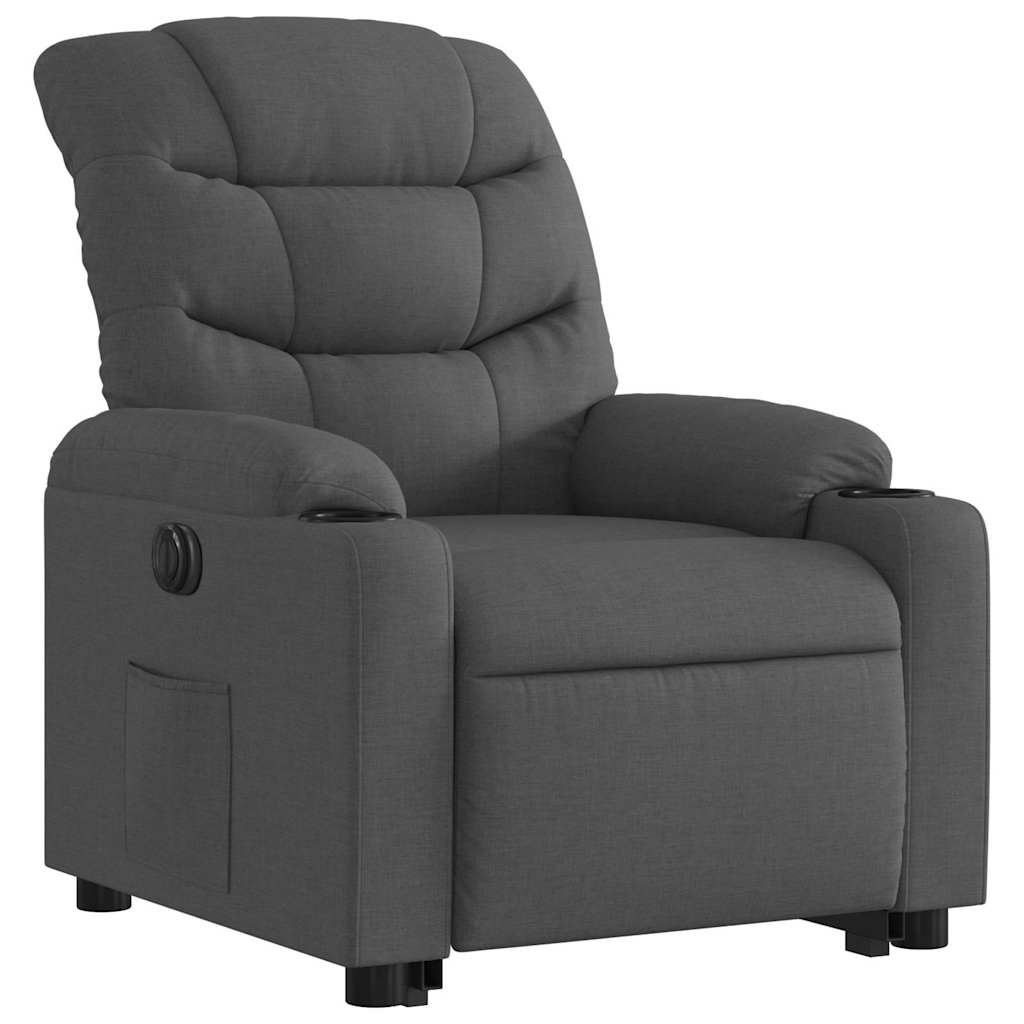 Fauteuil inclinable électrique gris foncé tissu - XIOS