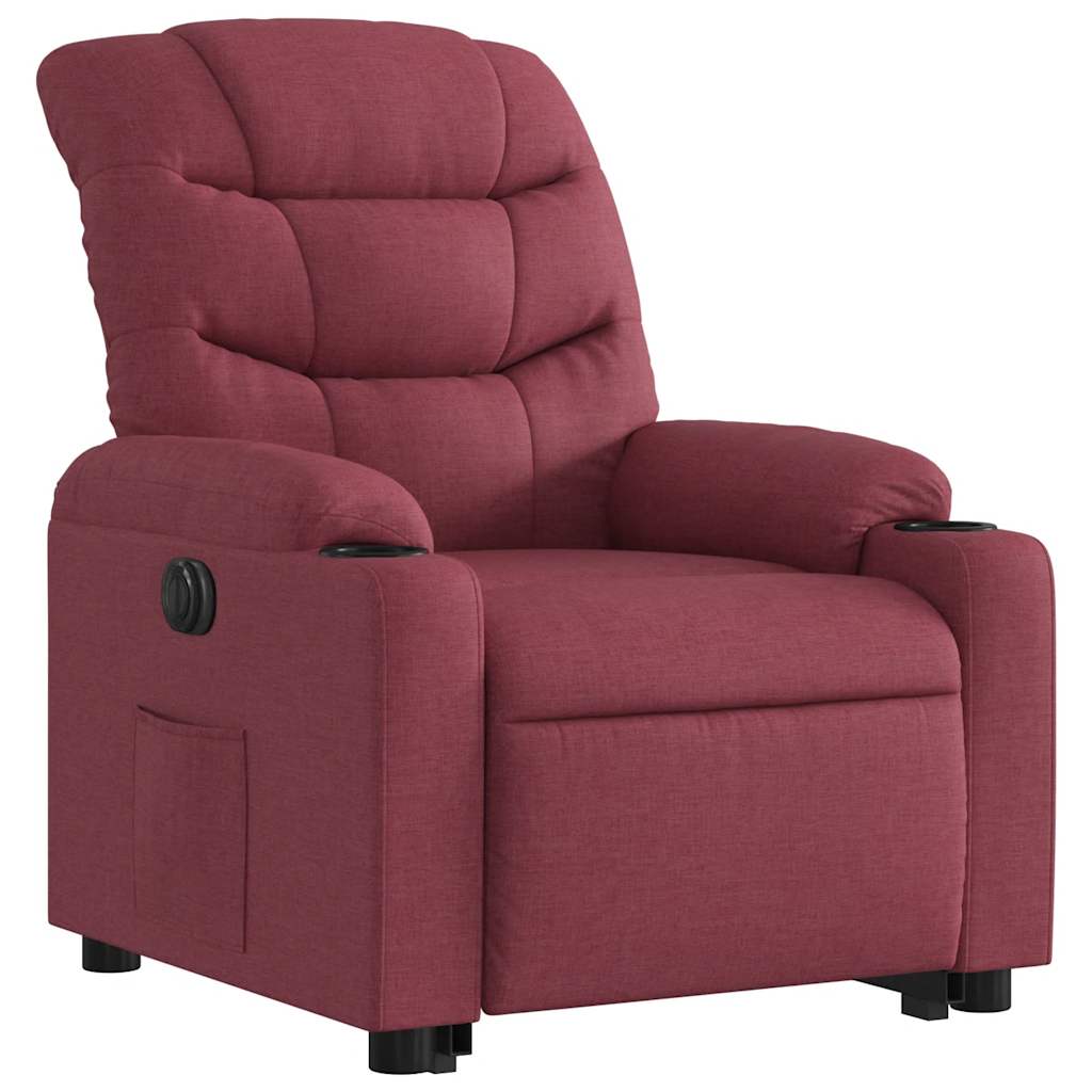 Fauteuil inclinable électrique rouge bordeaux tissu - XIOS