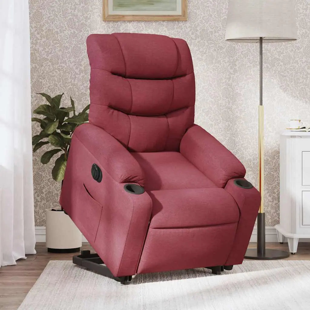 Fauteuil inclinable électrique rouge bordeaux tissu - XIOS