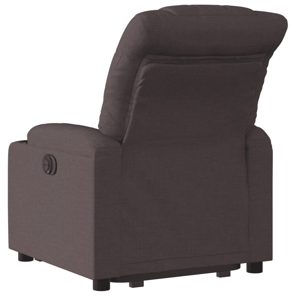 Fauteuil inclinable électrique marron foncé tissu - XIOS