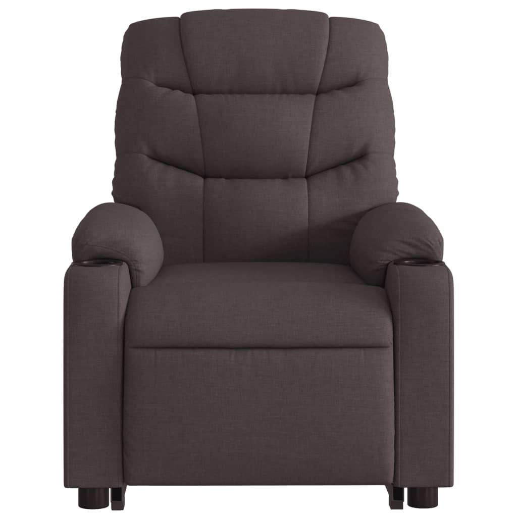 Fauteuil inclinable électrique marron foncé tissu - XIOS