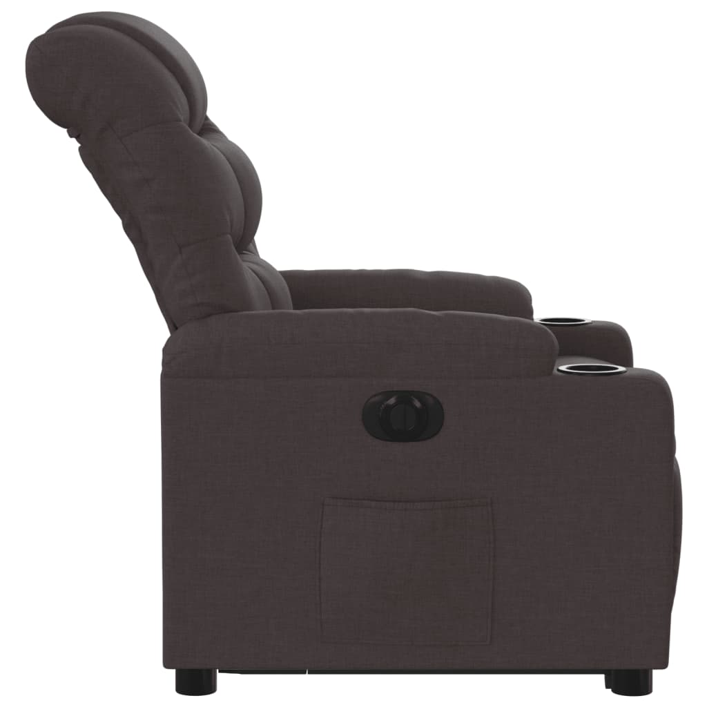 Fauteuil inclinable électrique marron foncé tissu - XIOS