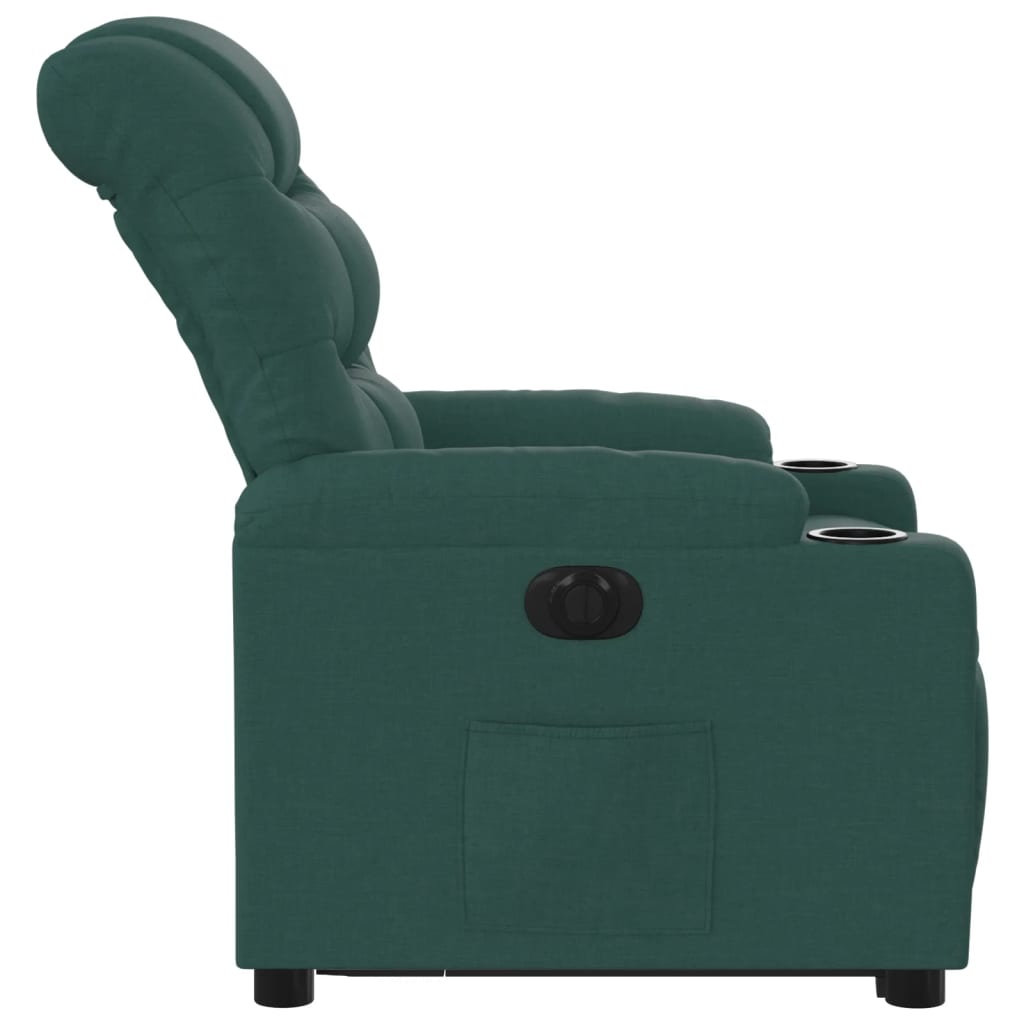 Fauteuil inclinable électrique vert foncé tissu - XIOS