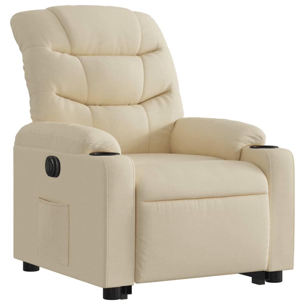 Fauteuil inclinable électrique crème tissu - XIOS
