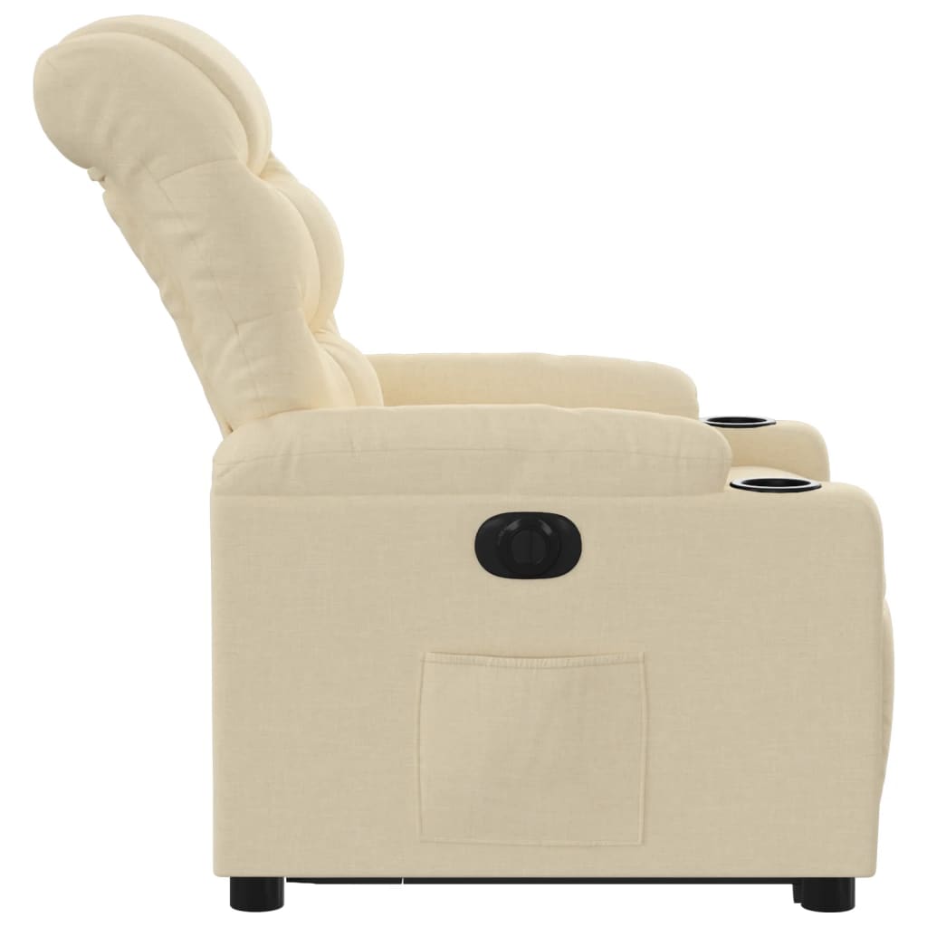 Fauteuil inclinable électrique crème tissu - XIOS