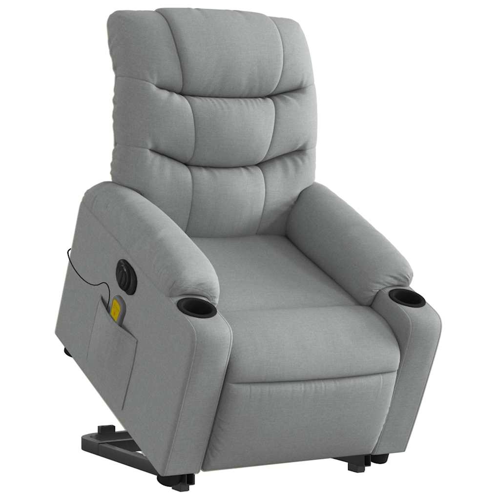 Fauteuil inclinable de massage électrique Gris clair Tissu - XIOS