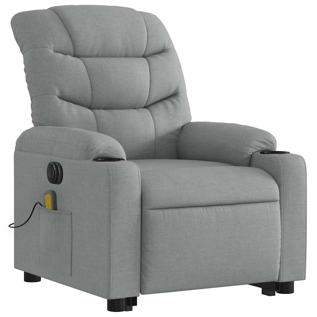Fauteuil inclinable de massage électrique Gris clair Tissu - XIOS