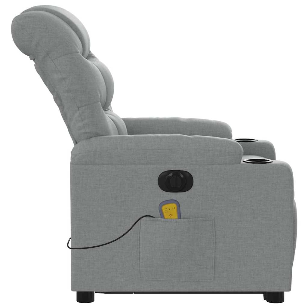 Fauteuil inclinable de massage électrique Gris clair Tissu - XIOS