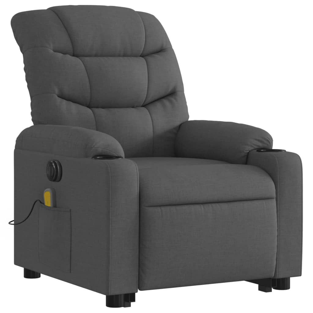 Fauteuil inclinable de massage électrique Gris foncé Tissu - XIOS