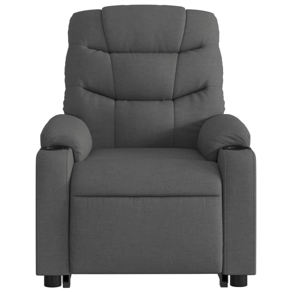 Fauteuil inclinable de massage électrique Gris foncé Tissu