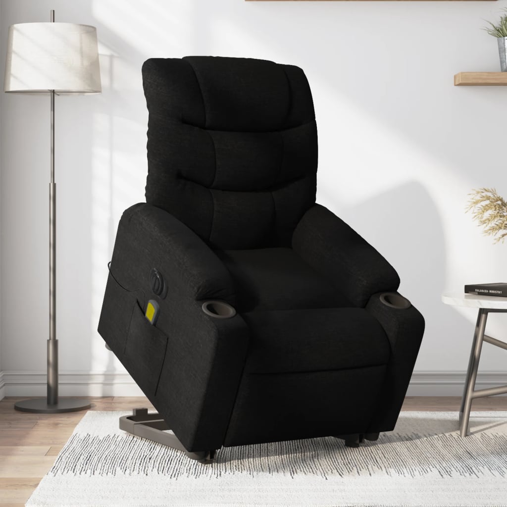 Fauteuil inclinable de massage électrique Noir Tissu - XIOS