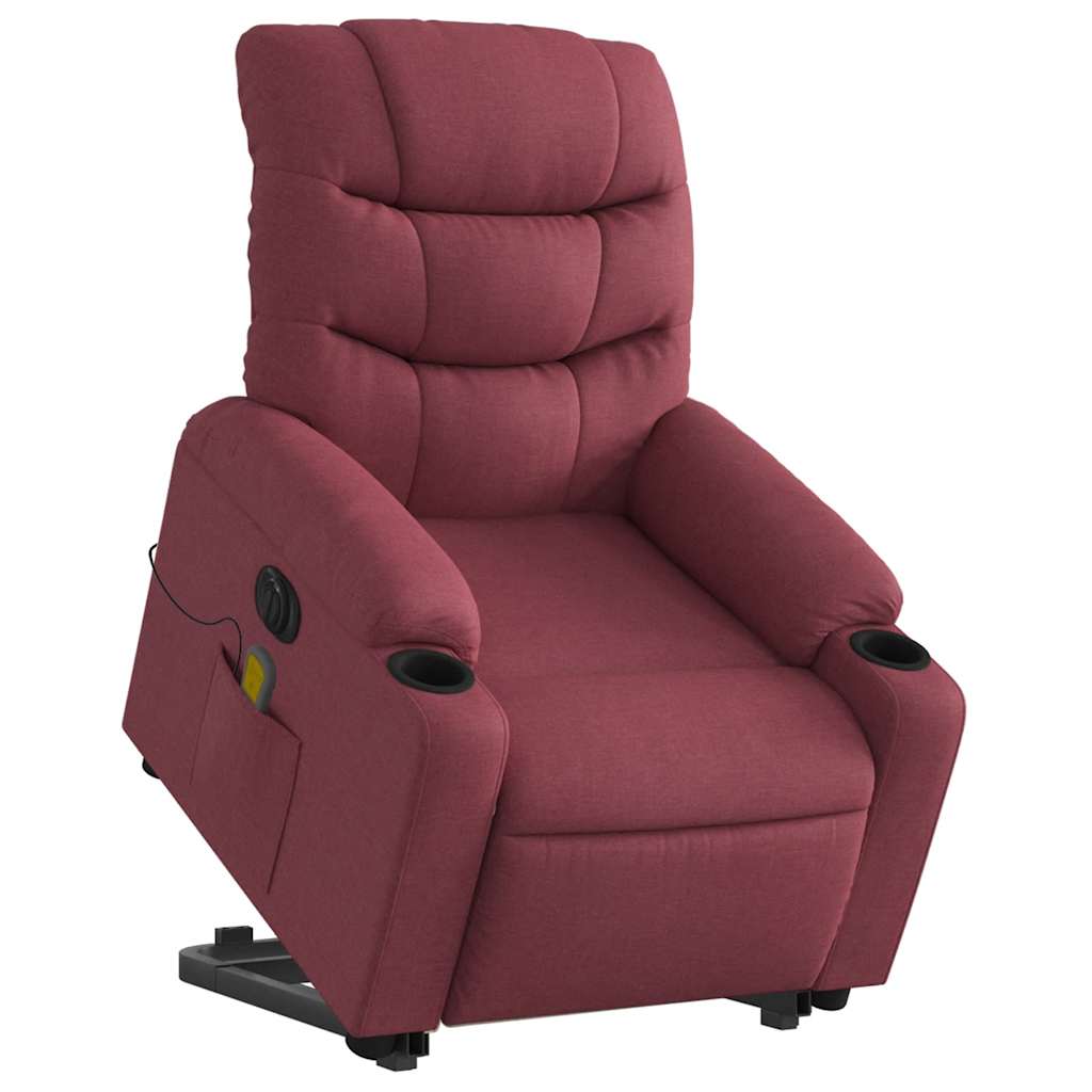 Fauteuil inclinable de massage électrique Rouge bordeaux Tissu - XIOS