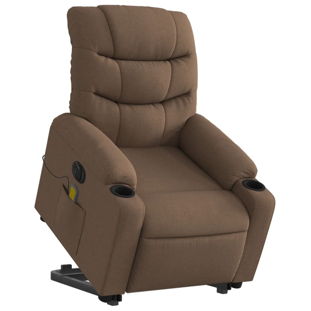 Fauteuil inclinable de massage électrique Marron Tissu - XIOS