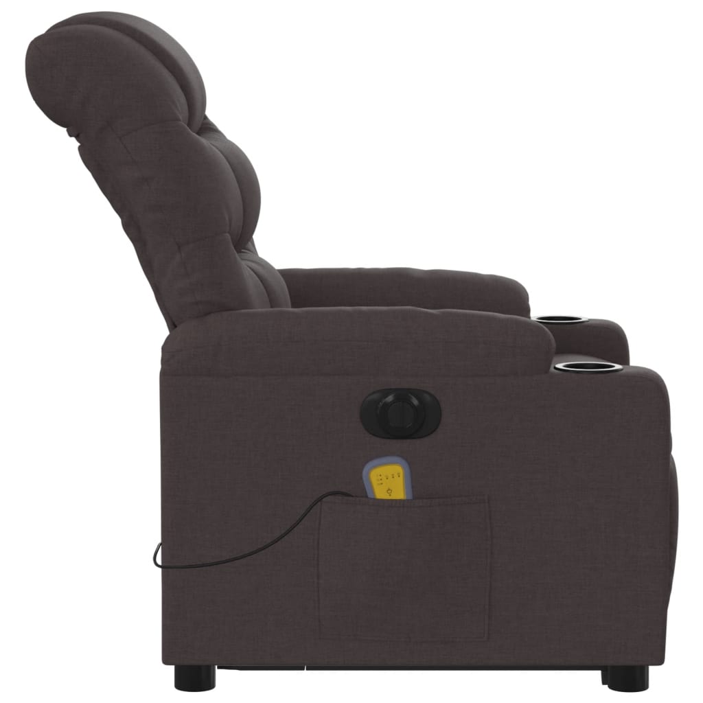 Fauteuil inclinable de massage électrique Marron foncé Tissu - XIOS