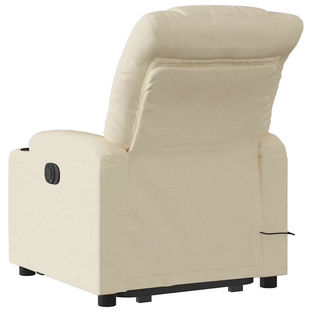 Fauteuil inclinable de massage électrique Crème Tissu