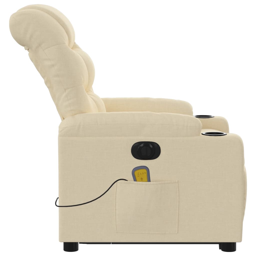 Fauteuil inclinable de massage électrique Crème Tissu - XIOS