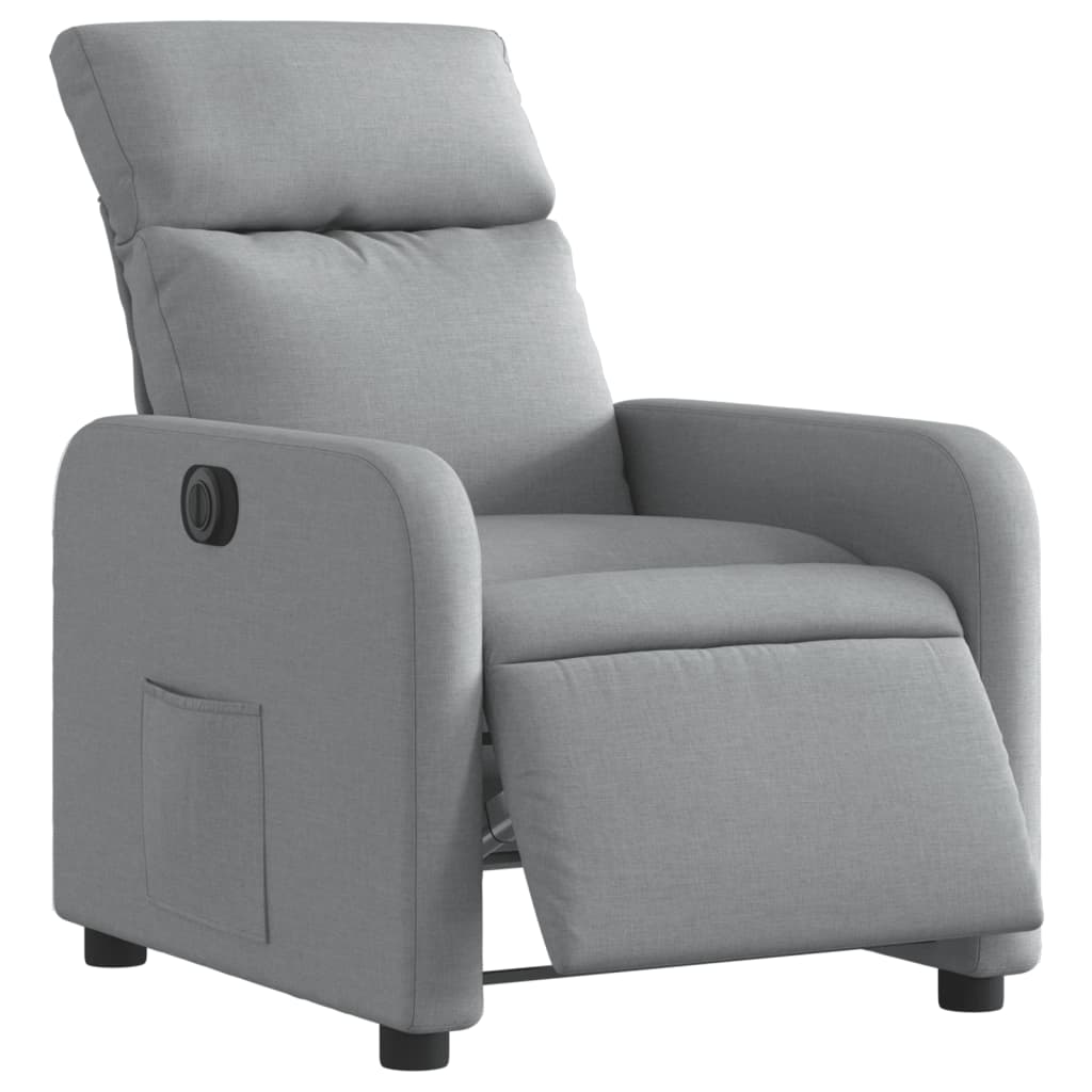 Fauteuil inclinable électrique Gris clair Tissu - XIOS