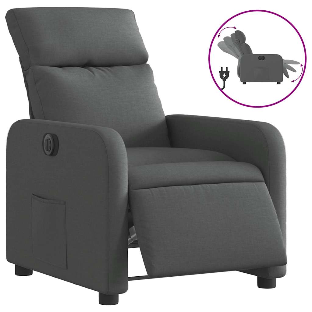 Fauteuil inclinable électrique Gris foncé Tissu - XIOS
