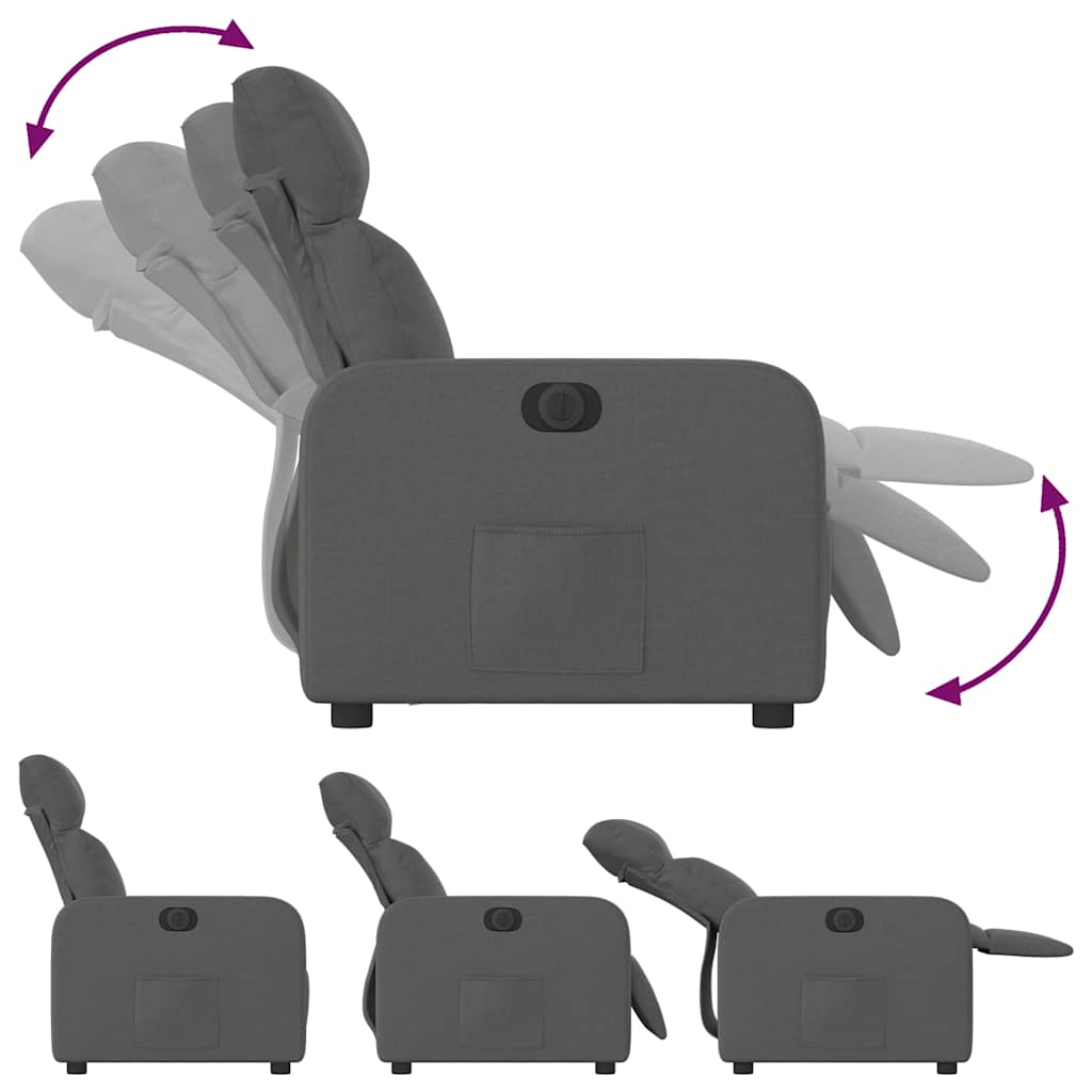Fauteuil inclinable électrique Gris foncé Tissu - XIOS
