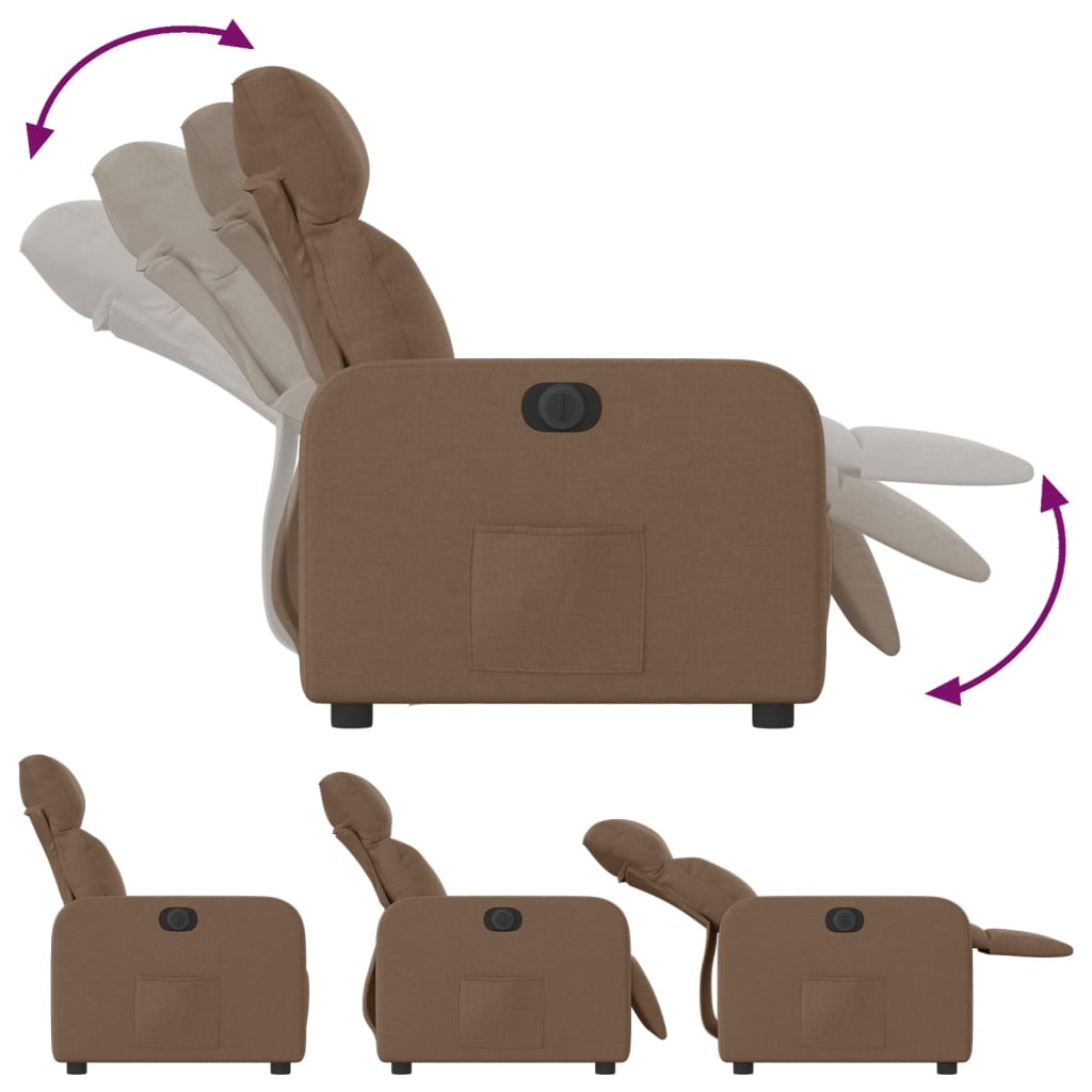 Fauteuil inclinable électrique Marron Tissu - XIOS