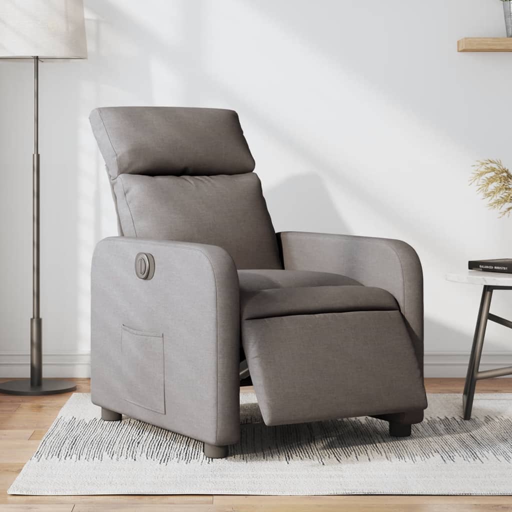 Fauteuil inclinable électrique Taupe Tissu - XIOS