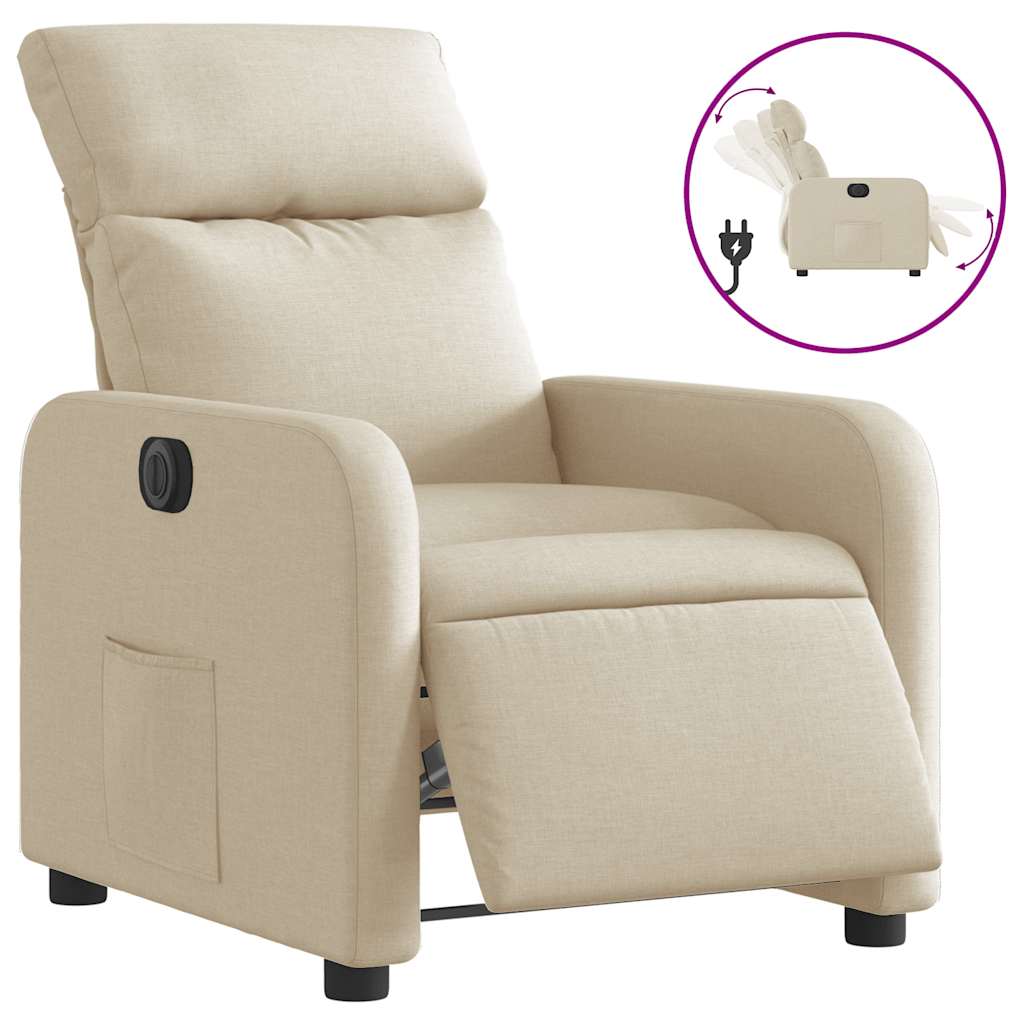 Fauteuil inclinable électrique Crème Tissu - XIOS