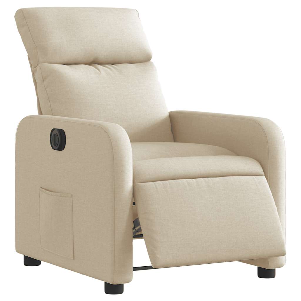 Fauteuil inclinable électrique Crème Tissu - XIOS