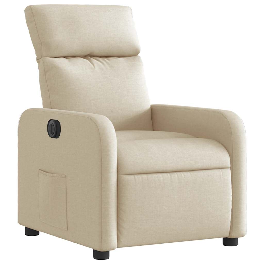 Fauteuil inclinable électrique Crème Tissu - XIOS