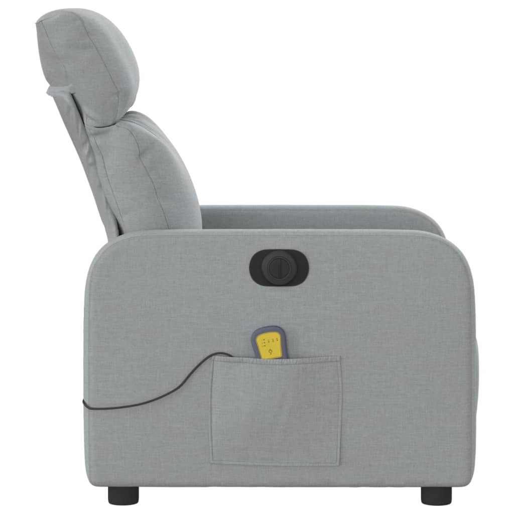 Fauteuil de massage inclinable électrique gris clair tissu - XIOS