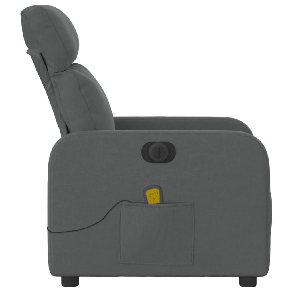 Fauteuil inclinable de massage électrique gris foncé tissu - XIOS