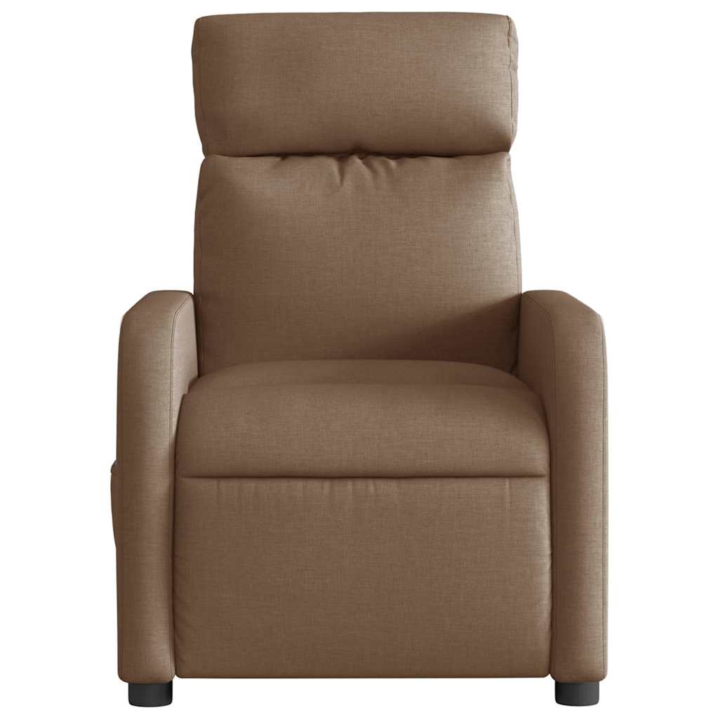 Fauteuil inclinable de massage électrique marron tissu - XIOS