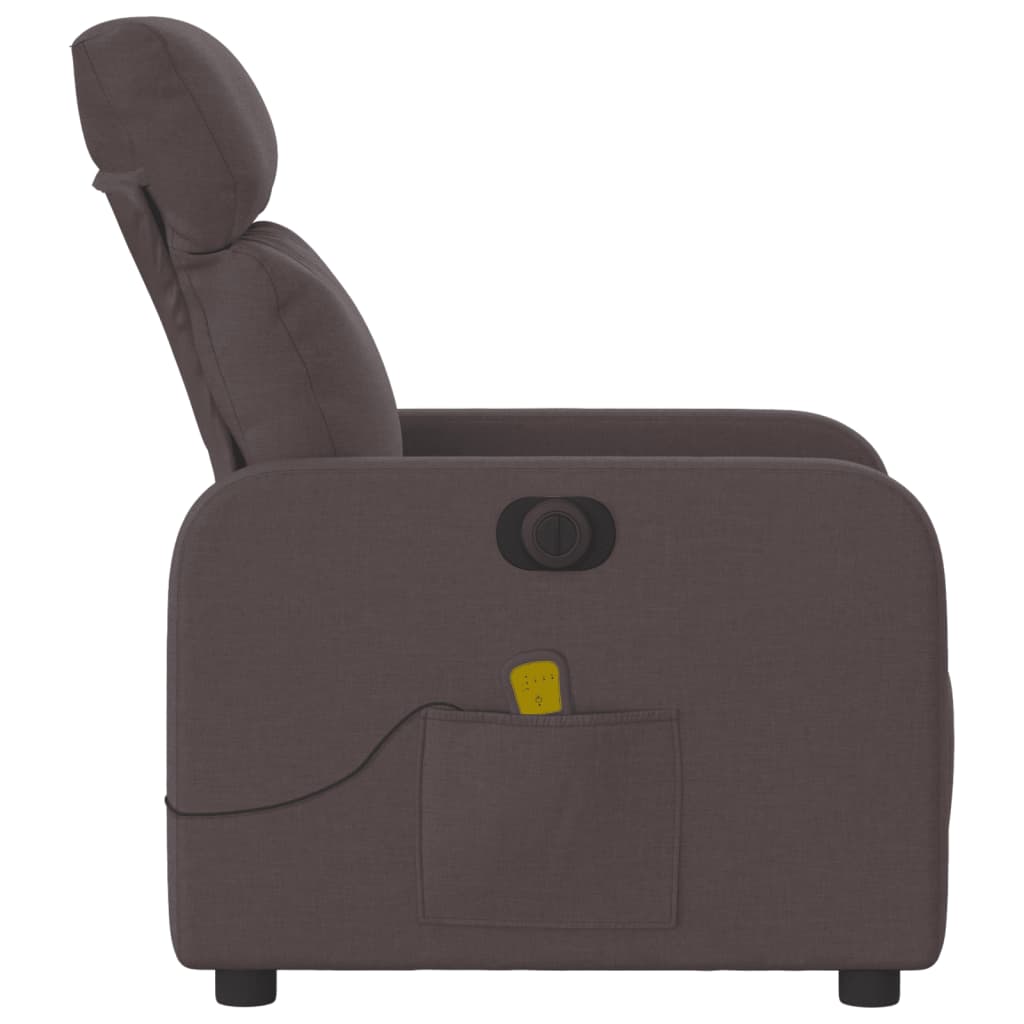 Fauteuil de massage inclinable électrique Marron foncé Tissu - XIOS