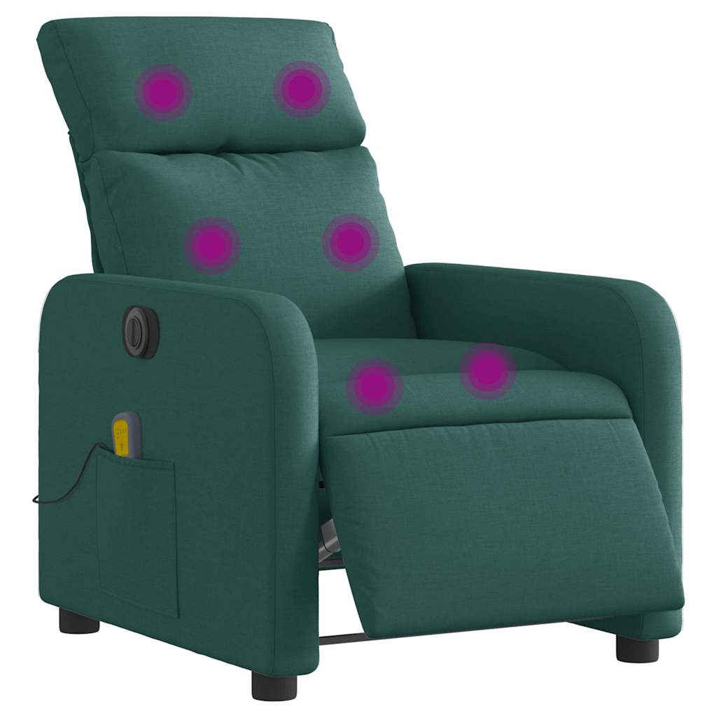 Fauteuil de massage inclinable électrique Vert foncé Tissu - XIOS