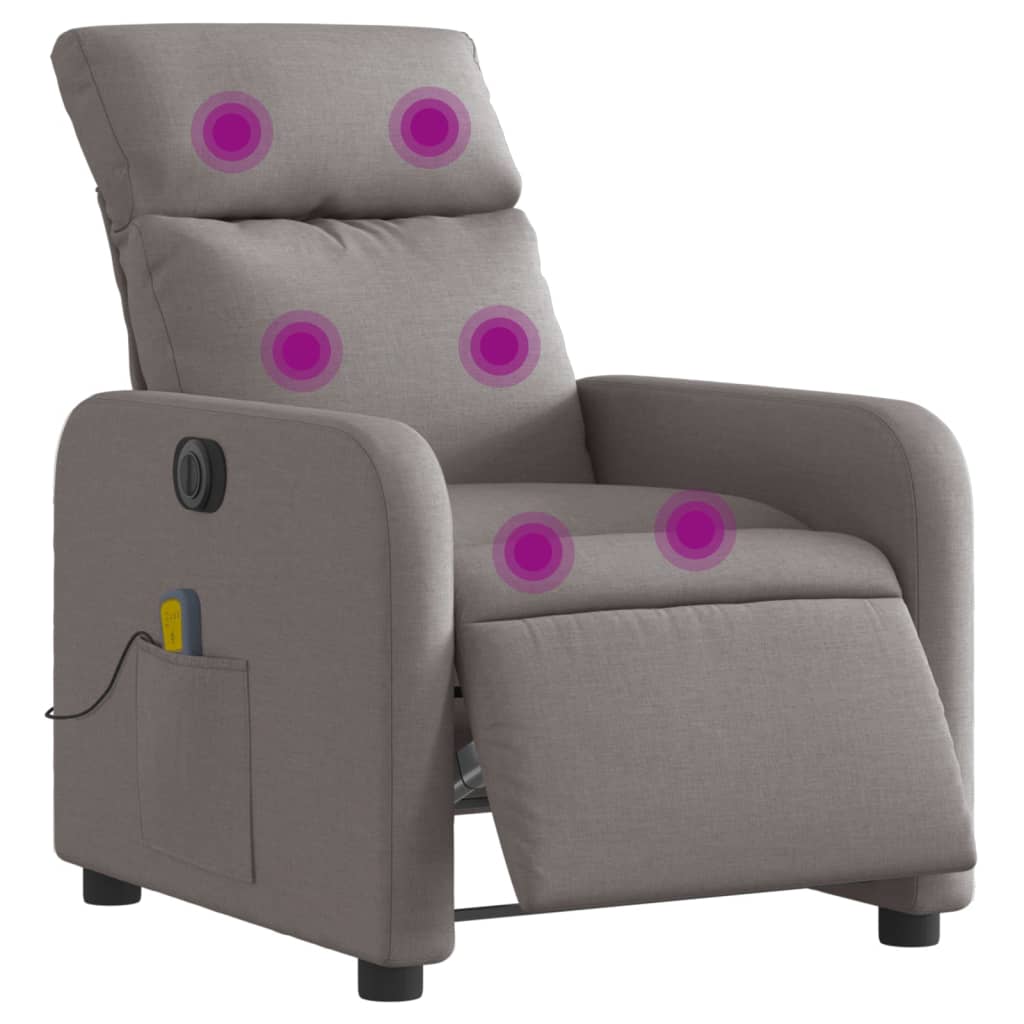 Fauteuil de massage inclinable électrique Taupe Tissu - XIOS