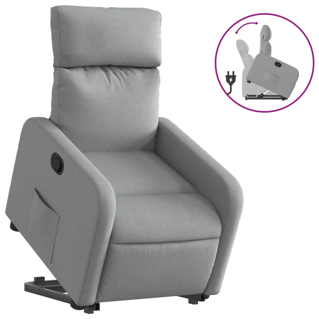 Fauteuil inclinable Gris clair Tissu - XIOS