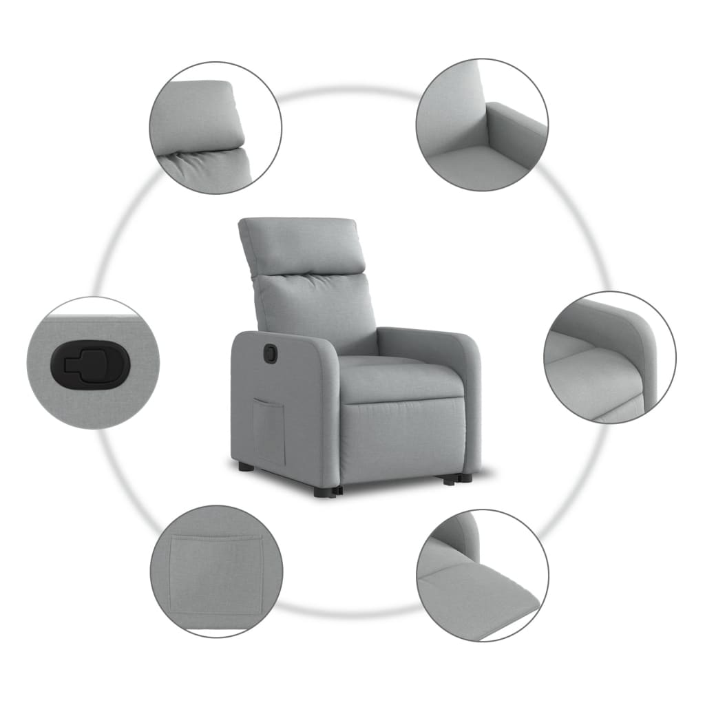Fauteuil inclinable Gris clair Tissu - XIOS