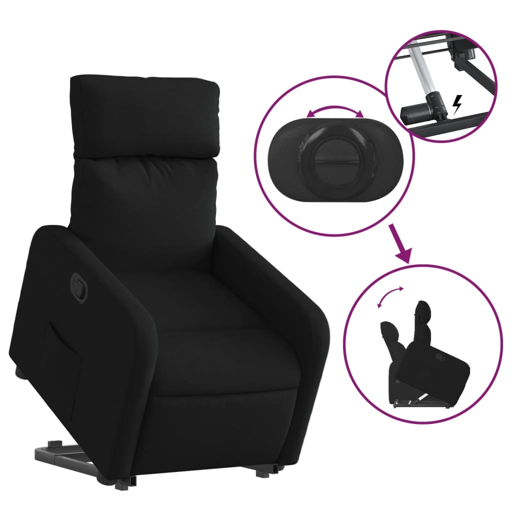 Fauteuil inclinable noir tissu - XIOS