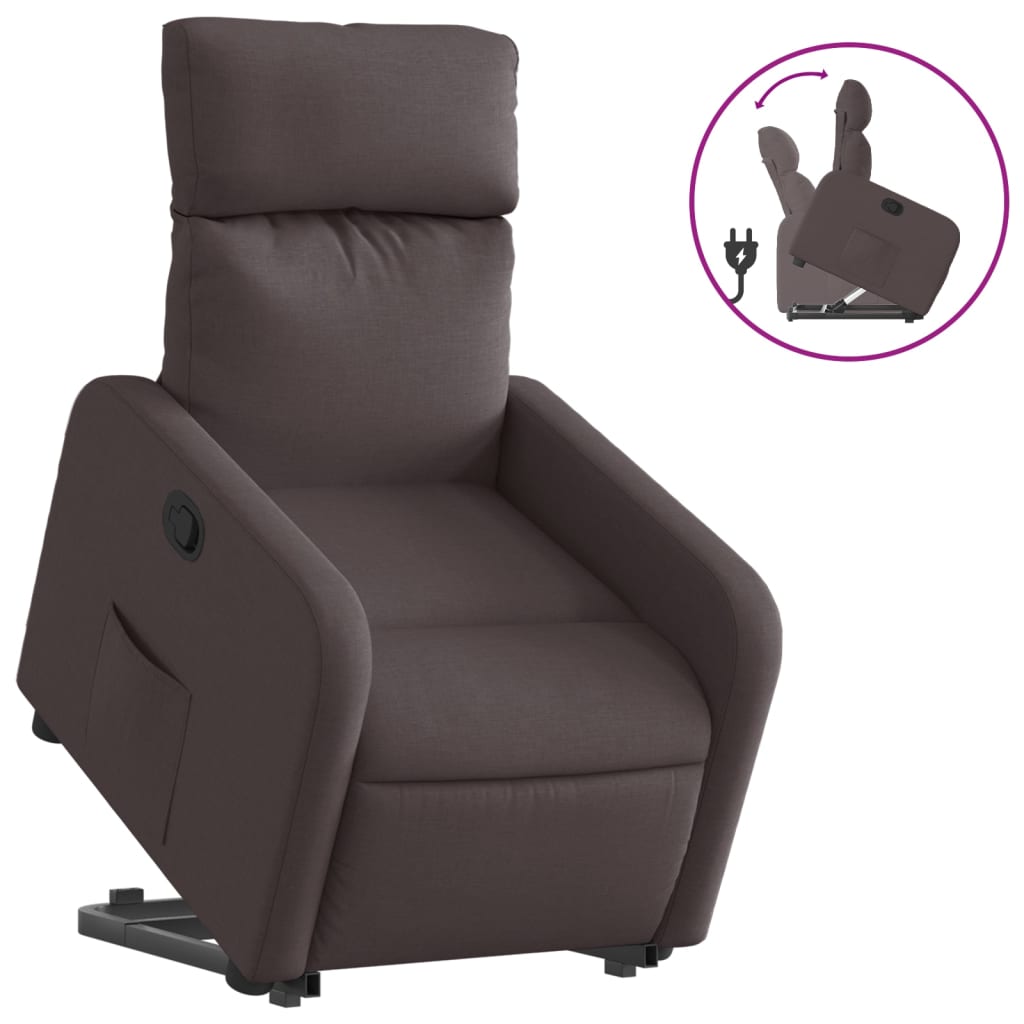 Fauteuil inclinable marron foncé tissu - XIOS