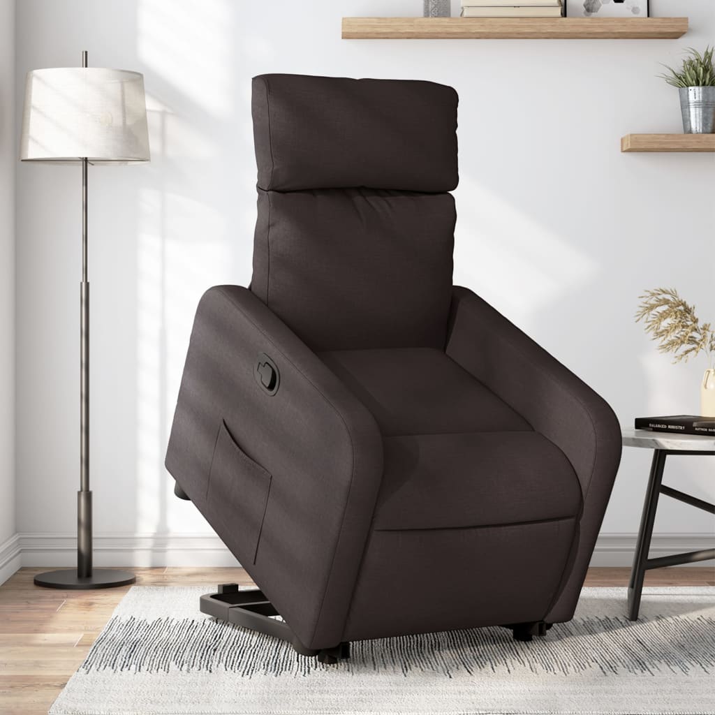 Fauteuil inclinable marron foncé tissu - XIOS