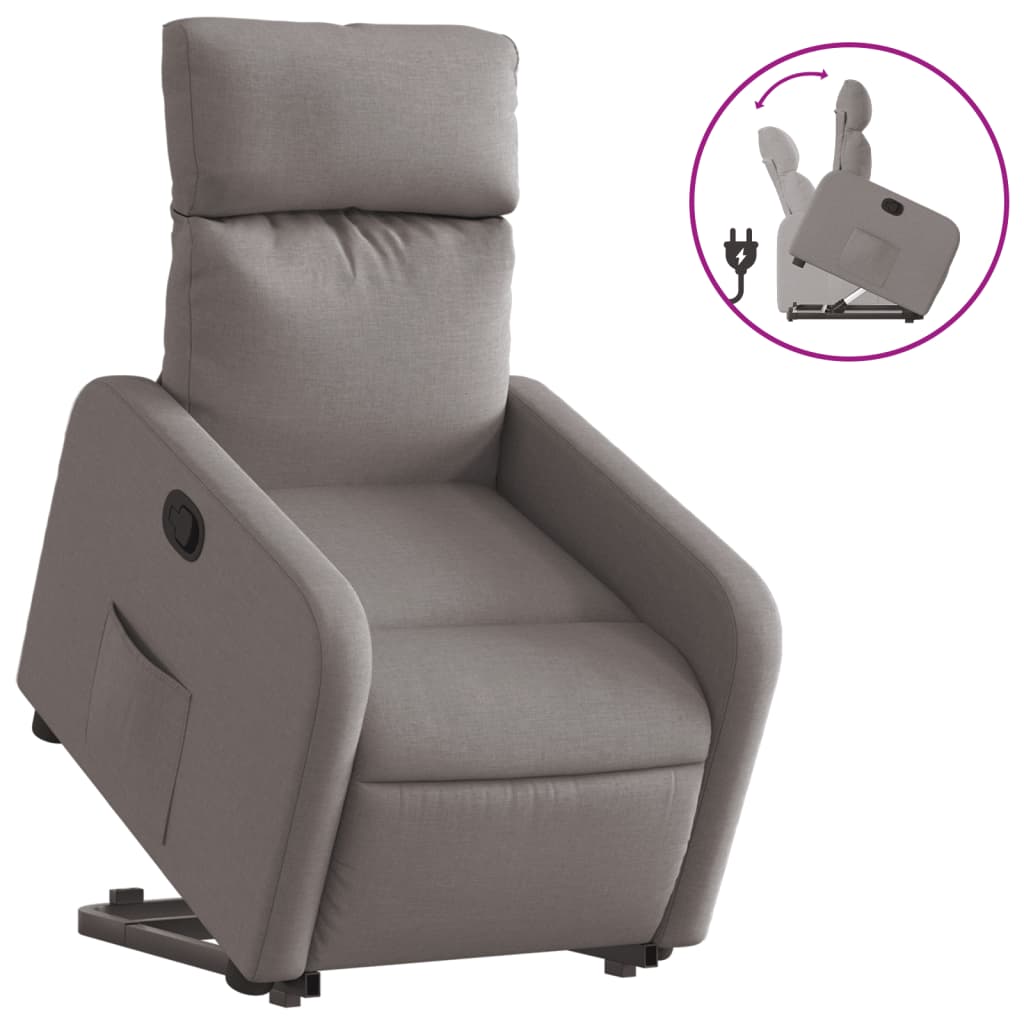 Fauteuil inclinable taupe tissu - XIOS