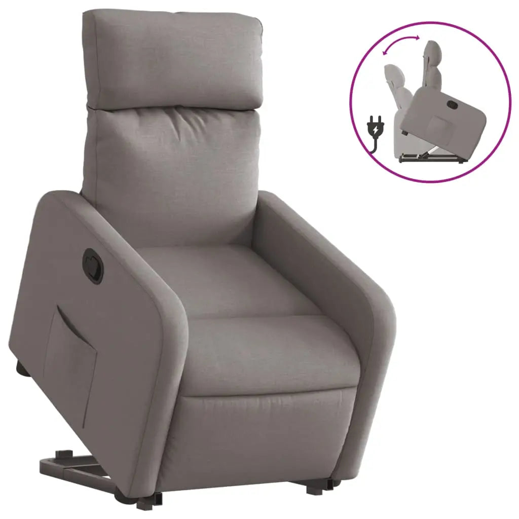 Fauteuil inclinable taupe tissu - XIOS