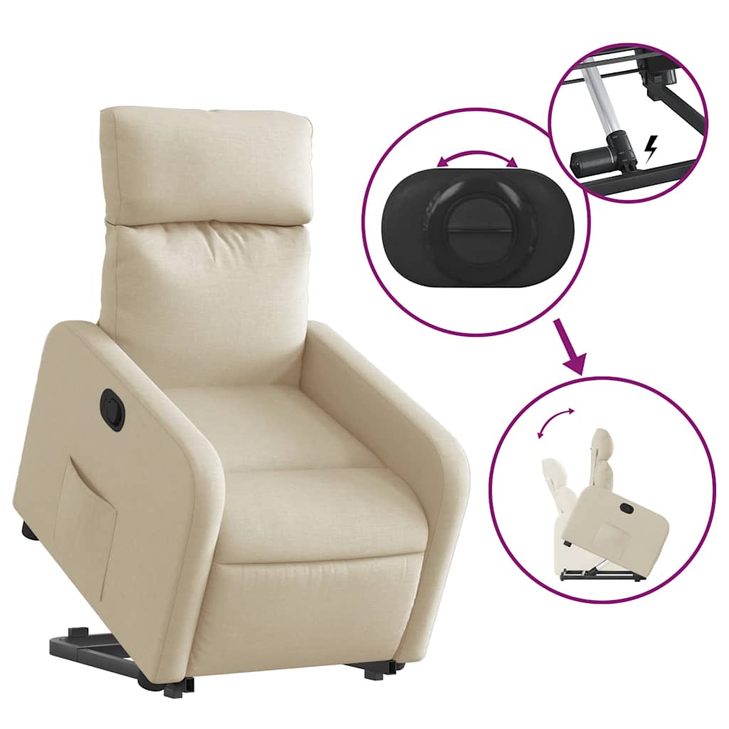 Fauteuil inclinable Crème Tissu - XIOS