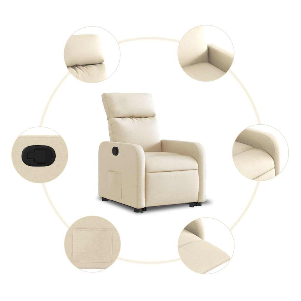 Fauteuil inclinable Crème Tissu - XIOS